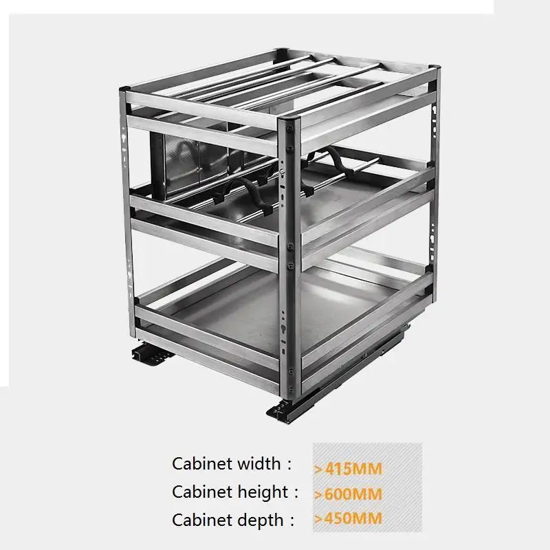 rack organizer pantries cestas corredera almacenaje armario platos stainless steel cocina cuisine cozinha kitchen cabinet basket free global shipping