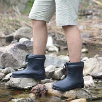 ultra light rain shoes short fashion mens water boots non slip outdoor rain boots overshoes rubber boots