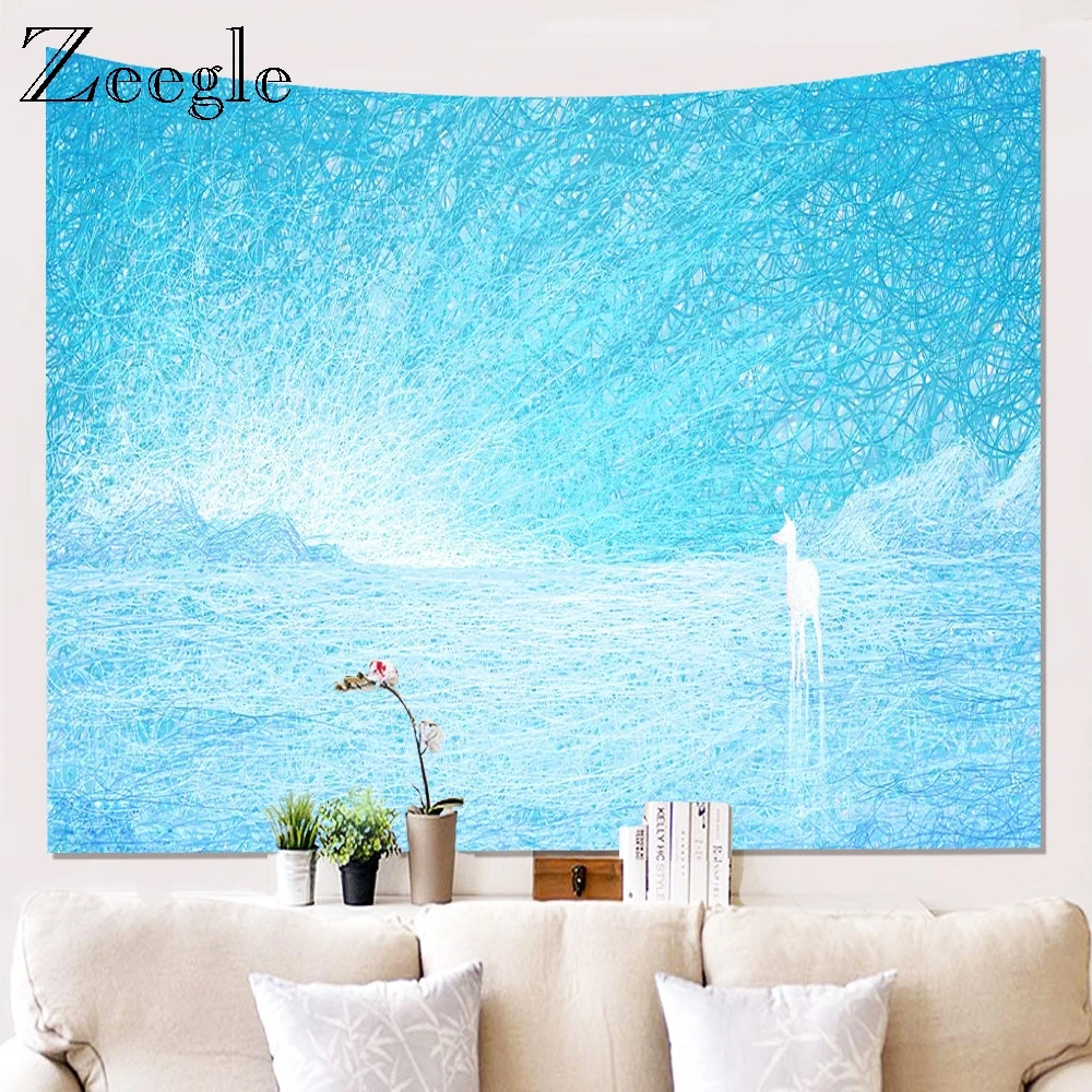 Zeegle 3D пляжный узор настенный гобелен Пикник коврик одеяло пляжное полотенце спальня аккаунт офис гобелен прикроватный коврик для йоги