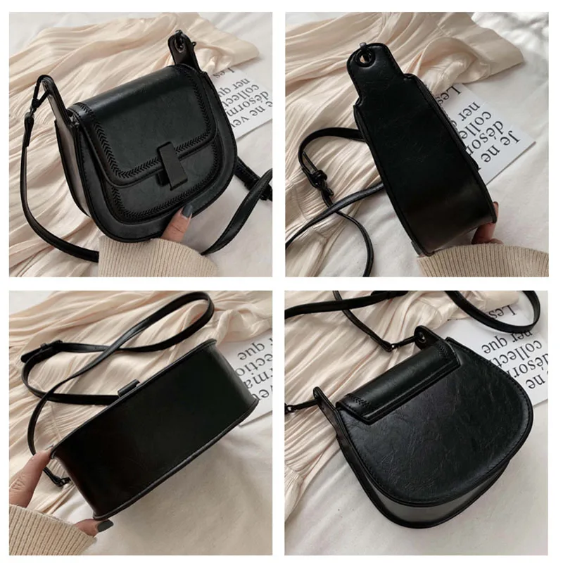 Однотонные седельные сумки из искусственной кожи для женщин 2019 мини сумка через