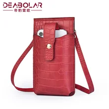Designer Phone Pocket Small Shoulder Bag for Women Alligator Pu Leather Mini Crossbody Messenger Ladies Bags Wallet Card Purse