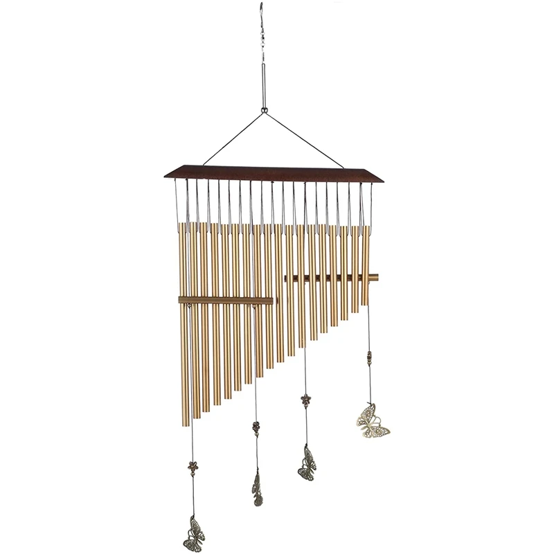 Ветряные колокольчики с бабочками успокаивающий тональный деревянный памятный