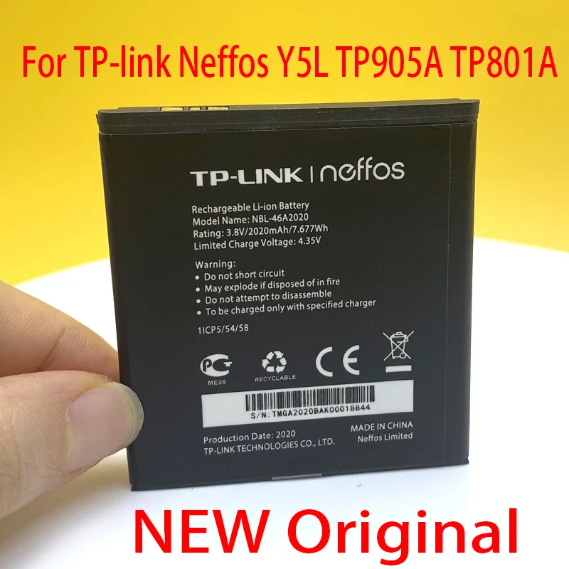 100% Оригинальная Аккумуляторная батарея 2020 мАч для TP link Neffos Y5L TP905A