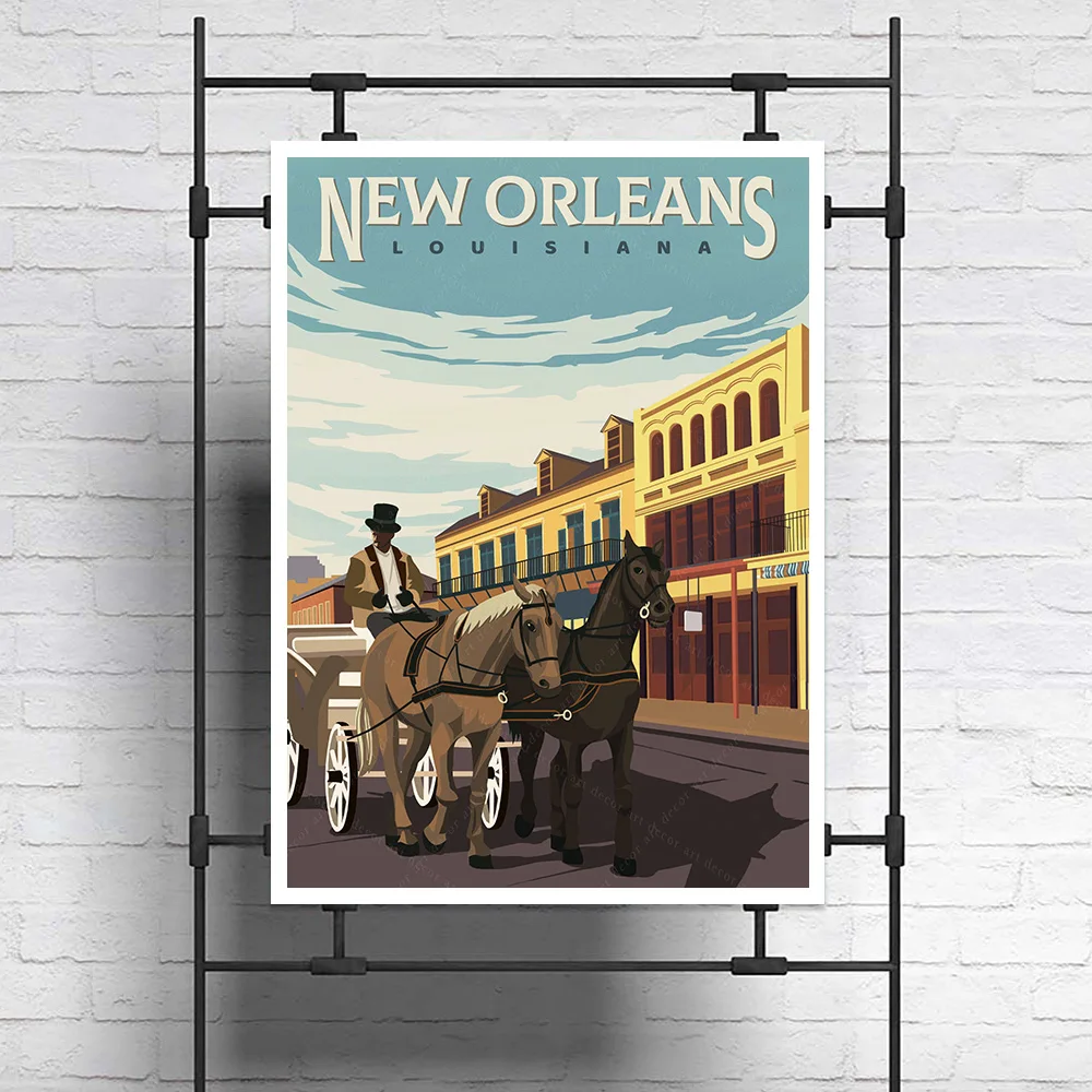 Луизиана Новый Орлеан See America винтажный постер для путешествий Картина на холсте