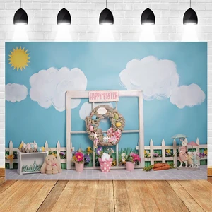 Yeele Easter Spring Rabbit Baby Room Cloud Sky Portrait Photography Backdrop Vinyl Background For Photo Studio Photophone Prop