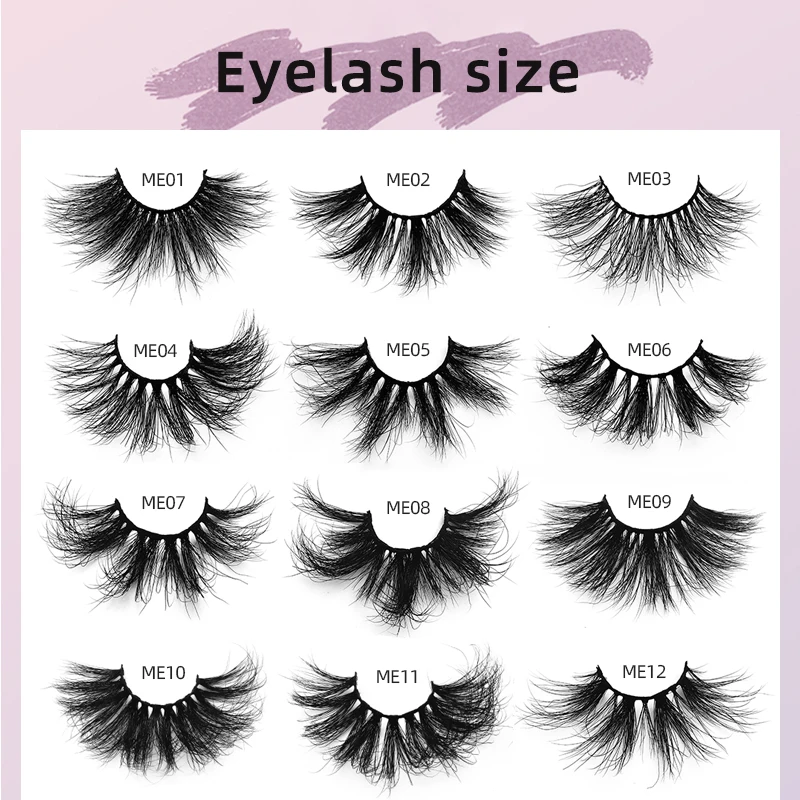 

Shozy 1 Pair 25mm Mink Eyelashes Thick Long 3D False Eyelashes Extension of Real Mink Hair for Makeup