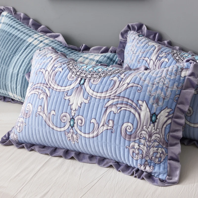 Новинка 2019 плотное теплое бархатное покрывало с кристаллами наволочки 2/3 шт.