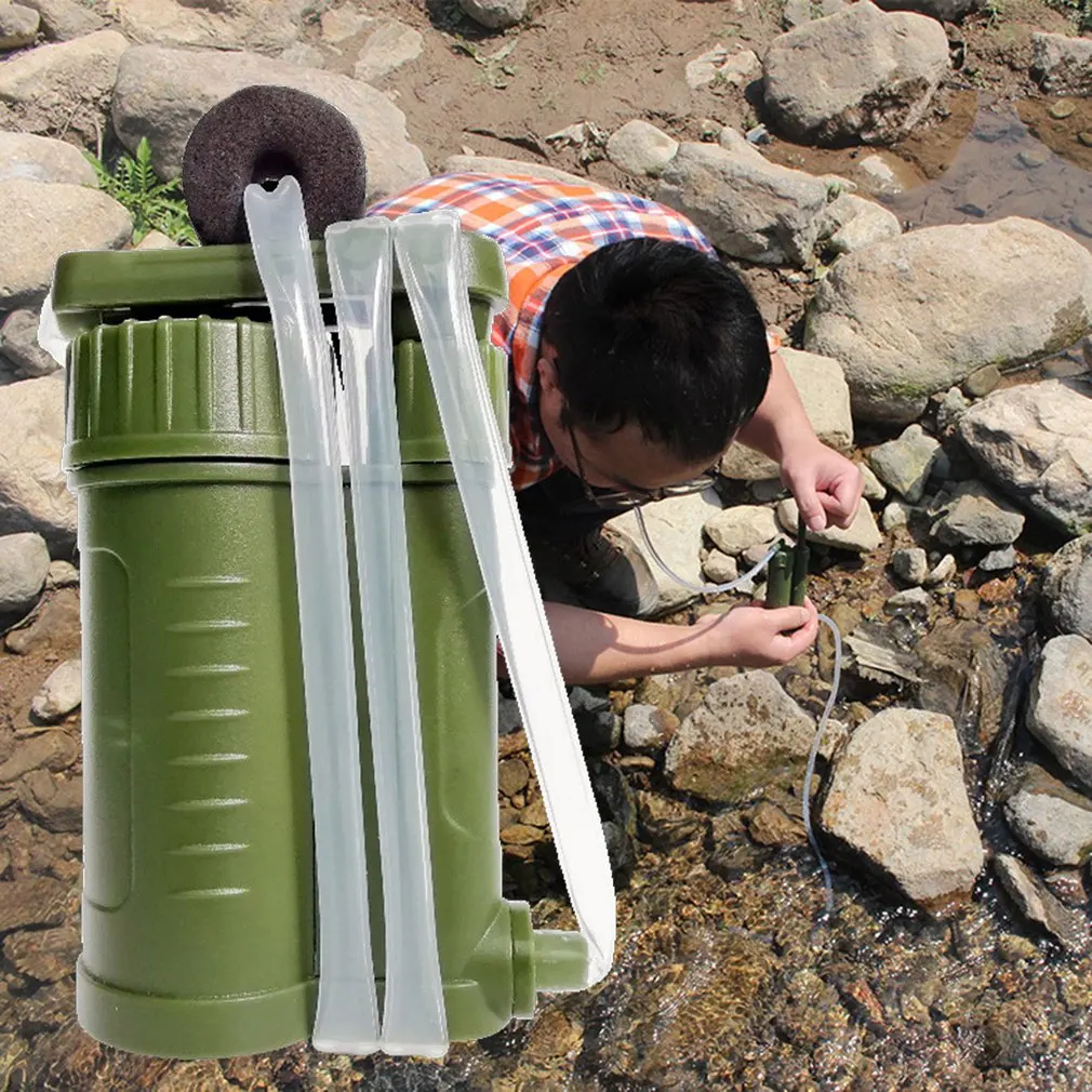 

Portable outdoor camping soldier water purifier English packaging Survival emergency water purifier Portable water filter