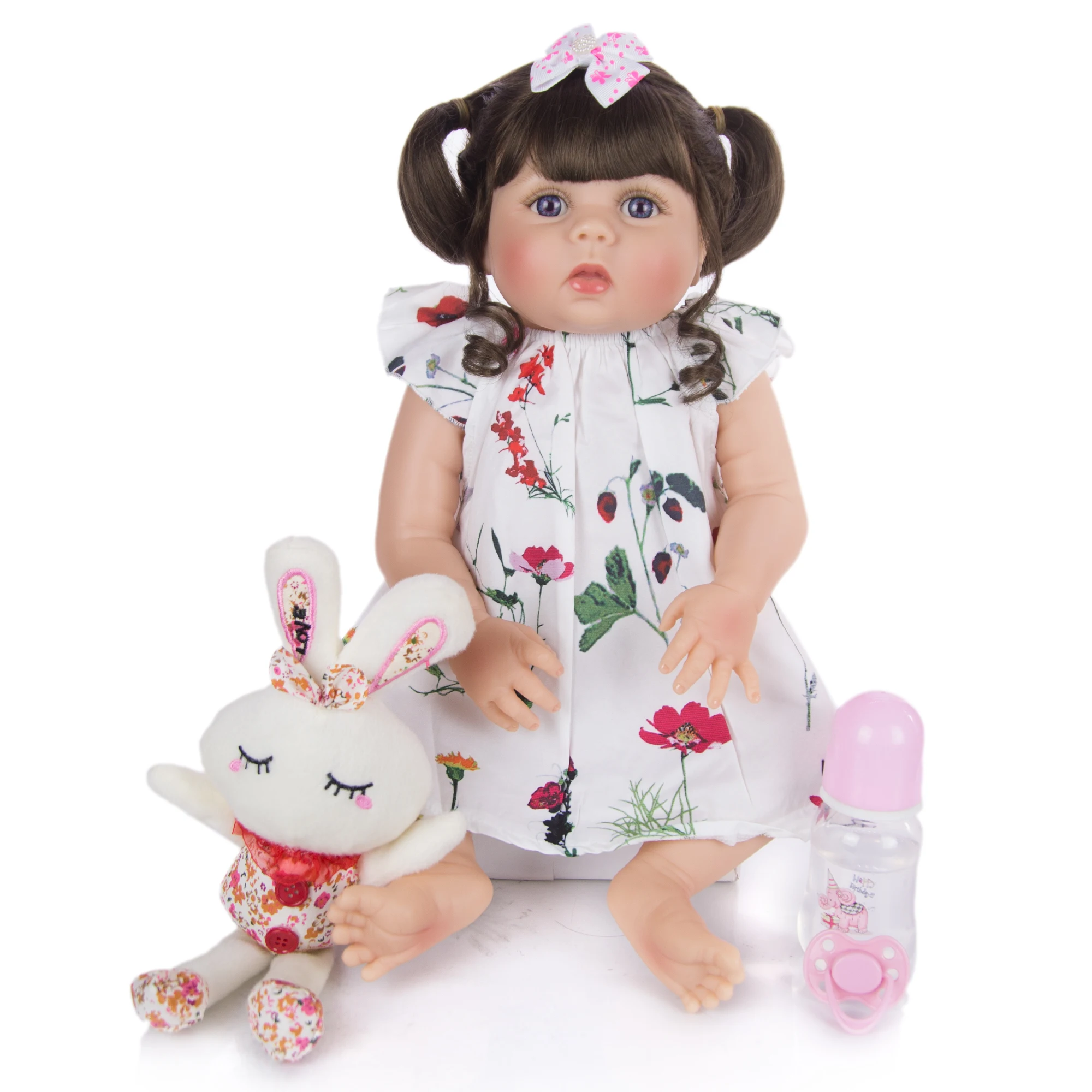 57 см полностью силиконовые куклы для новорожденных девочек реалистичные живые
