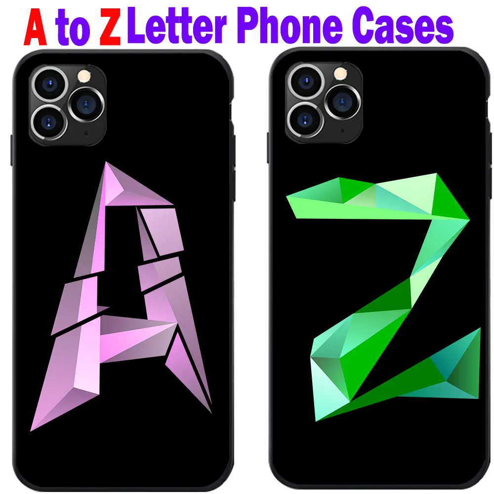Чехлы для iPhone 5 6 7 8 S XR X Plus Max SE с надписью Капитал алфавит от A до Z модные 3D чехлы