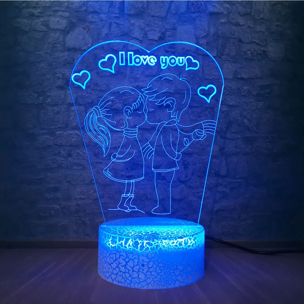 Одежда для мальчиков и девочек поцелуй светодиодный Ночной светильник