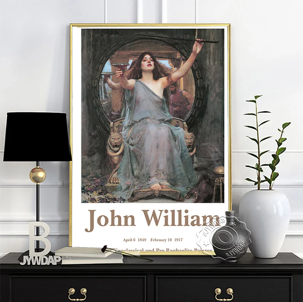 Постер John William Waterhouse Circe предлагает чашку Улисса масляной живописи принты