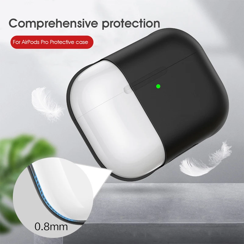 Жидкий силиконовый чехол для Airpods Pro Чехол 1:1 ультра тонкий Apple 3 коробка