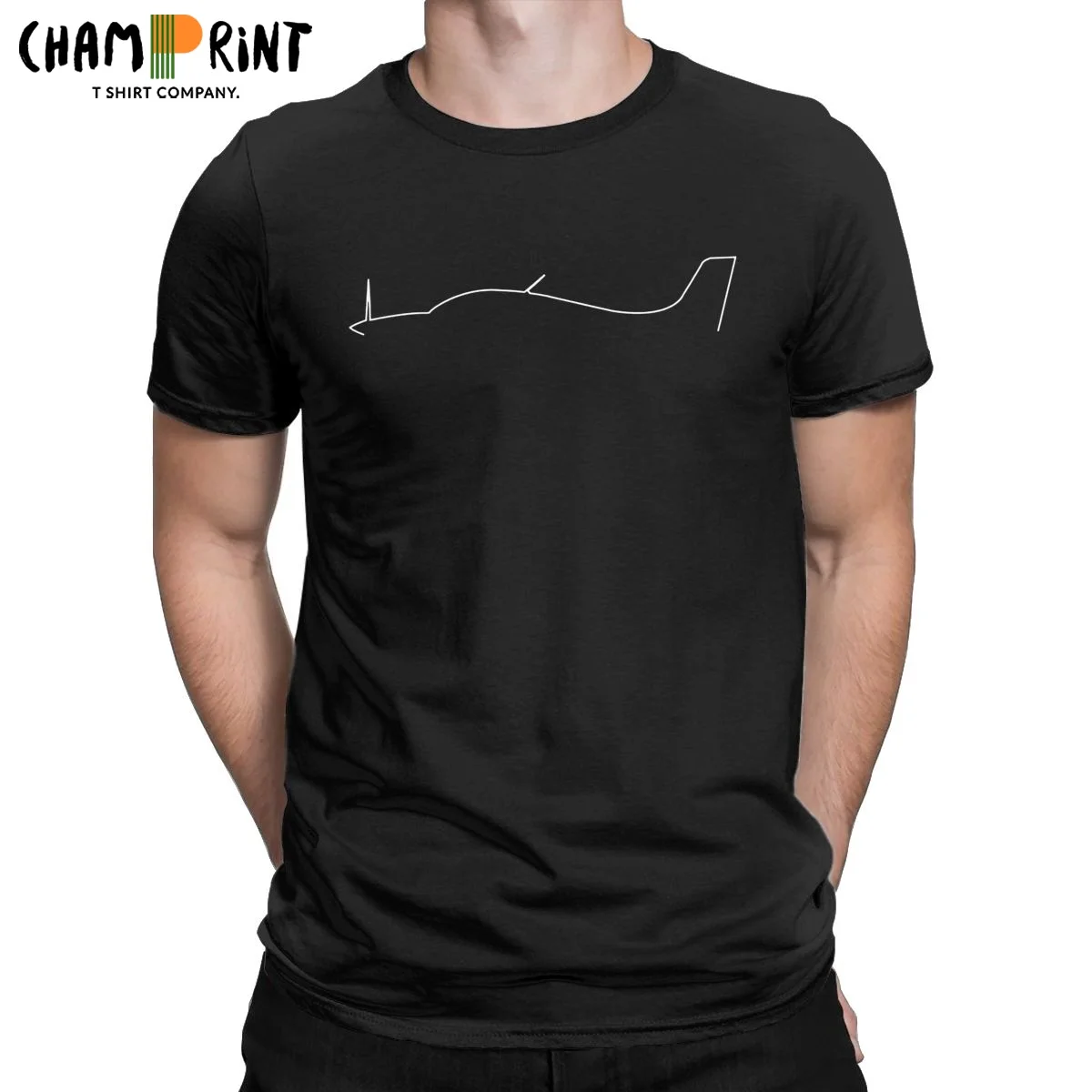 

Crazy Airplane Cirrus Minimalist Outline T-Shirts for Men 100% Cotton T Shirt Aviation Aircraft Tee Shirt Adult Tops