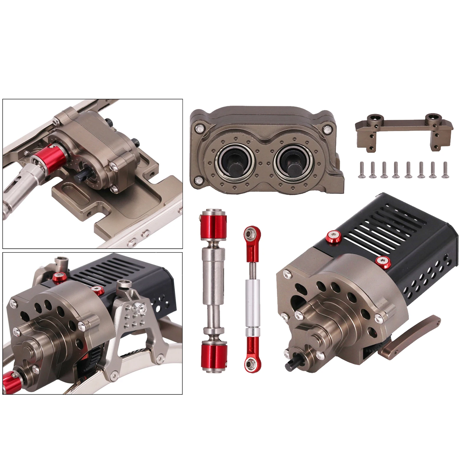 

Front Motor Gear Box Set Transmission Transfer Box Telescopic for SCX10 1/10 RC Off Road Car Upgrade