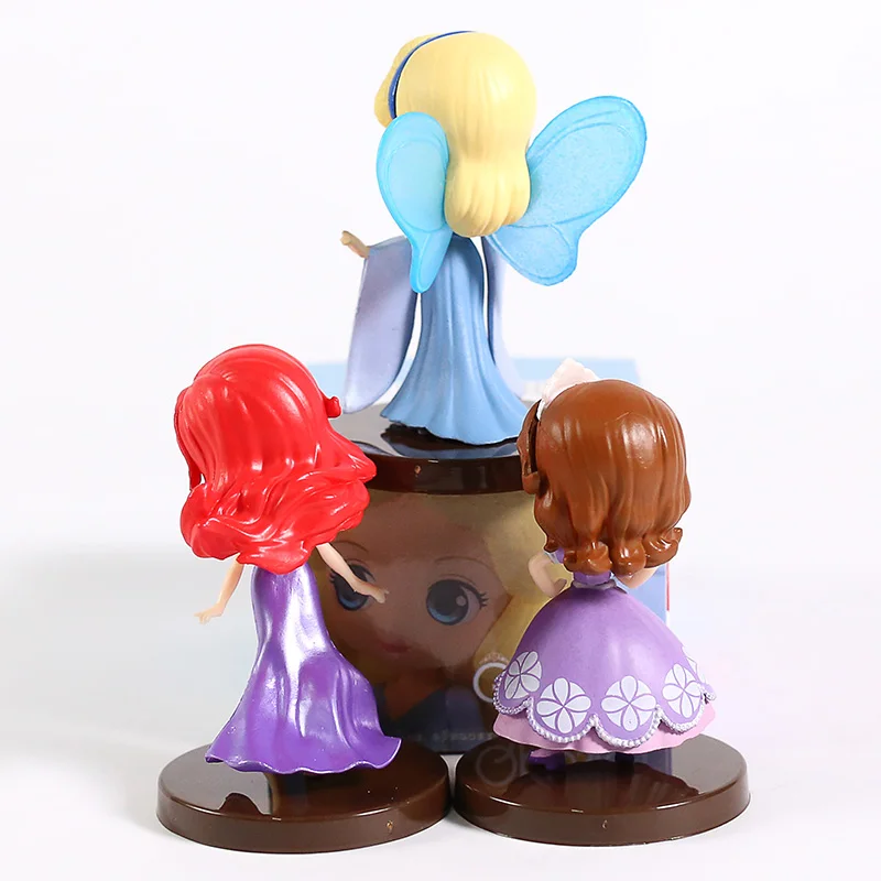 3 шт./компл. Q Posket персонажи Petit Princess София Ариэль синяя Фея фигурки аниме коллекционные куклы детские игрушки