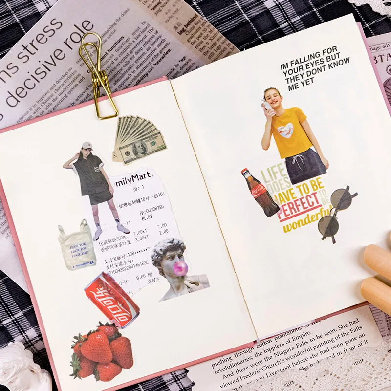 45 шт. Стикеры для журналов в железной коробке форме дневника на заказ наклейки