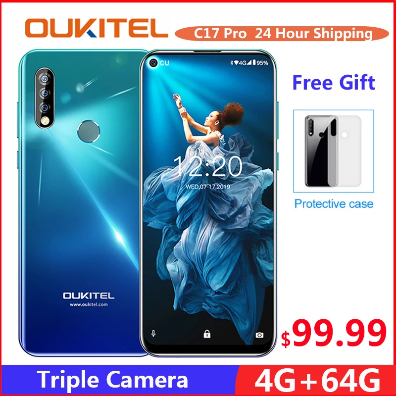 Смартфон OUKITEL C17 Pro 4+64 ГБ 3 камеры 13МП 2 сим карты|Смартфоны| |