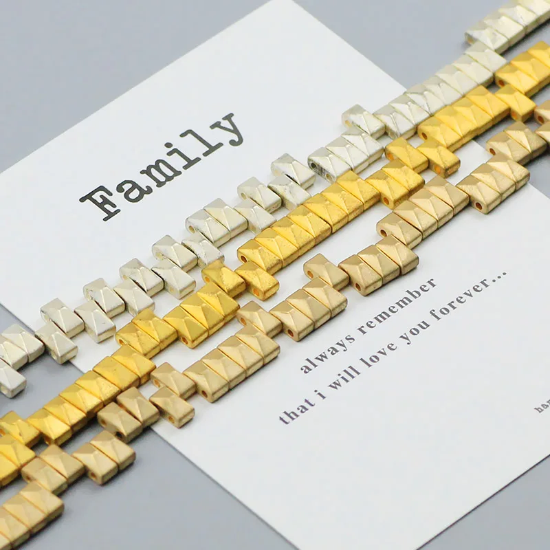 125 шт. матовые прямоугольные бусины из гематита в виде пирамиды|Бусины| |