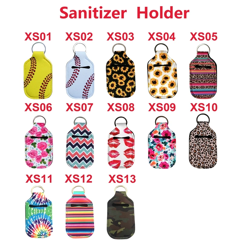 100pcs/lot Neoprene Hand keyring 30ML Sanitizer Bottle Holder Keychain Bags Key Rings soap 10*6cm | Дом и сад