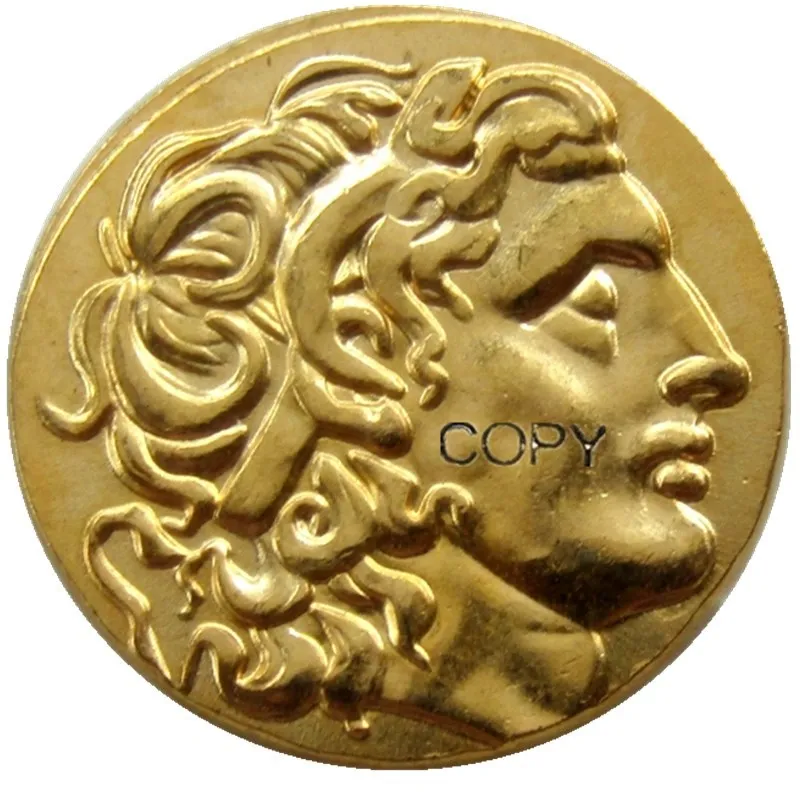 G(01) Золотая драхма позолоченная старинная греческая монета 336 323 BC.gold Drachm|coin copy|coin