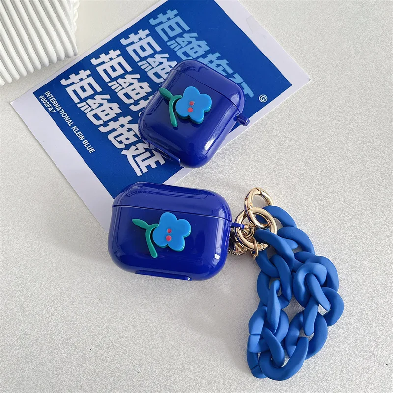 

Simple Blue Flowers Earphone Case AirPods 1 and 2 Case Airpods Pro Case Airpod 3 Case Earphone Accessories Case