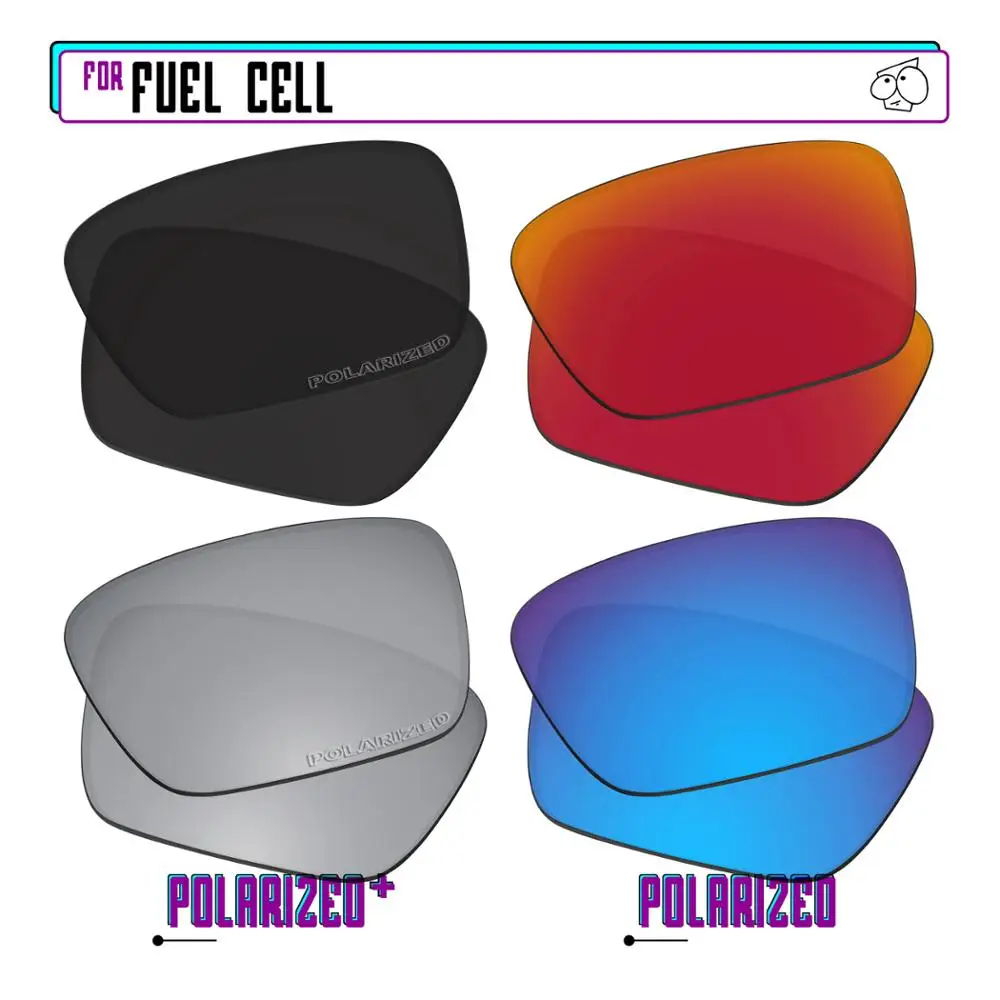 EZReplace Polarized Replacement Lenses for - Oakley Fuel Cell Sunglasses - BkSrP Plus-RedBlueP