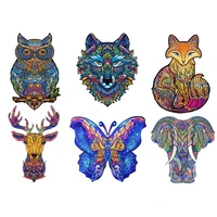a3a4a5 top quality 3d jigsaw wooden puzzles family educational games home decoration each piece is animal shaped card gifts