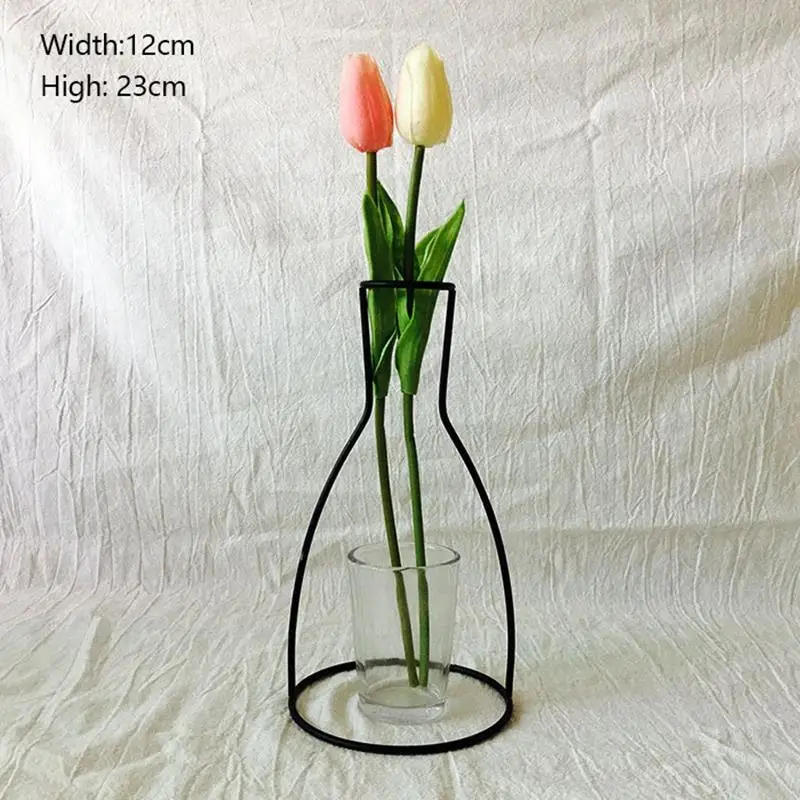 Вазы для цветов прозрачная искусственная ваза черная аксессуары украшения дома