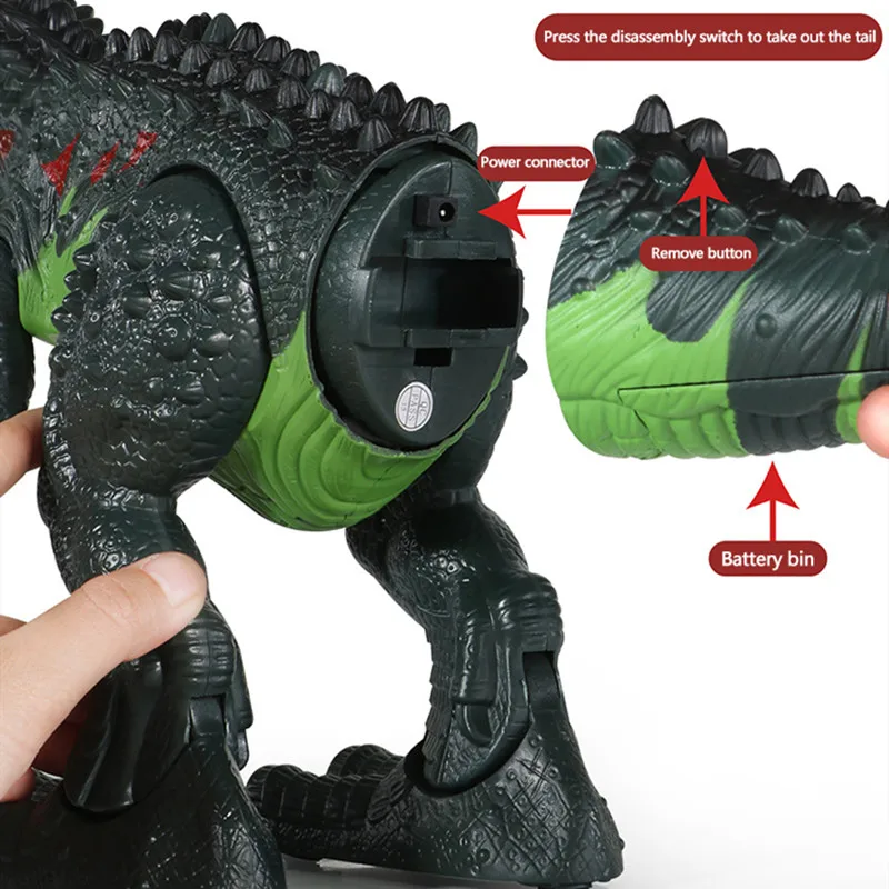 46см Большой 2,4Гр ц робот-динозавр С музыкой Свет Звук Высокая Симуляция Спрей-огонь Разместить Яйца Динозавра Робот Игрушка Ребенка Подарки