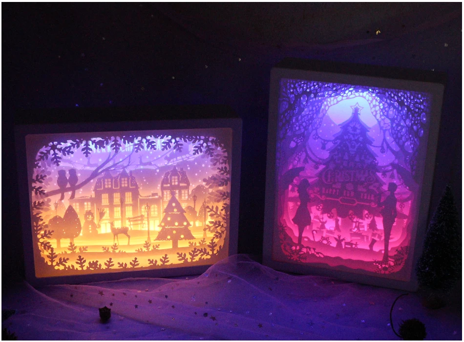 Lanpulux бумажный резной Ночной светильник DIY ручной работы 3D Бумажная скульптура лампа креативный Декор для спальни подарок на Рождество, Хэллоуин