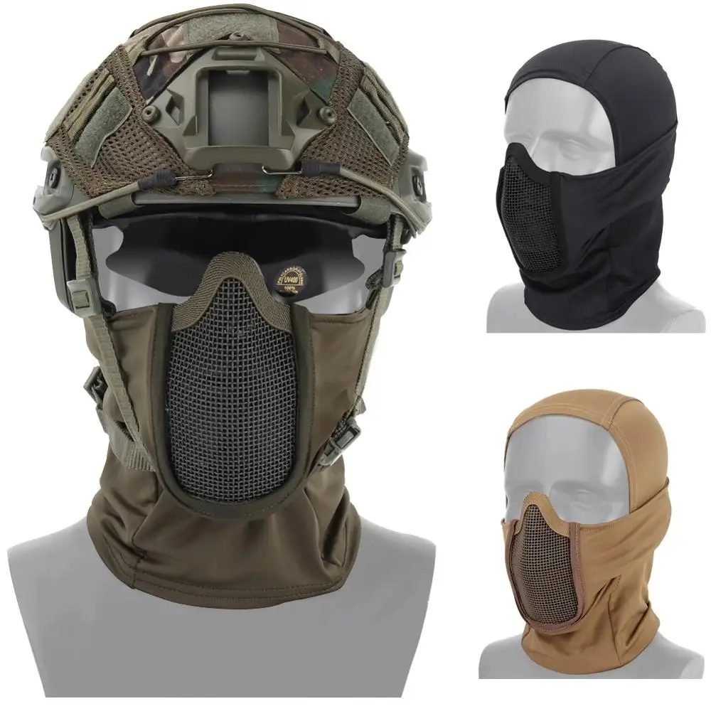 

Tactical Headgear Mask Full Face Mask Hunting Headgear Balaclava Mesh Mask Paintball Protective Mask CS Shadow Fighter Headgear
