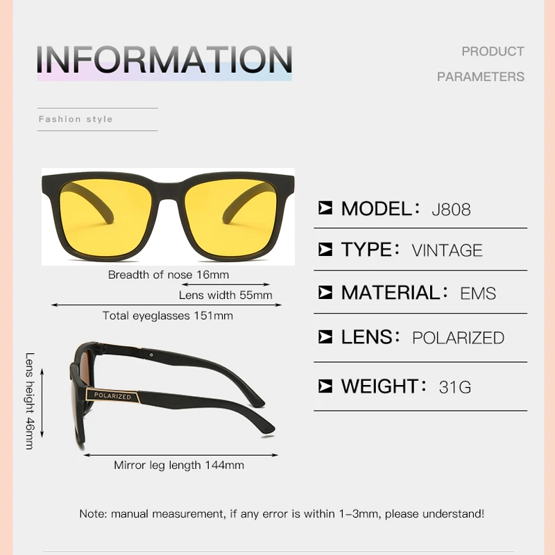Longkeader новинка мужские солнцезащитные очки для ночного вождения поляризационные