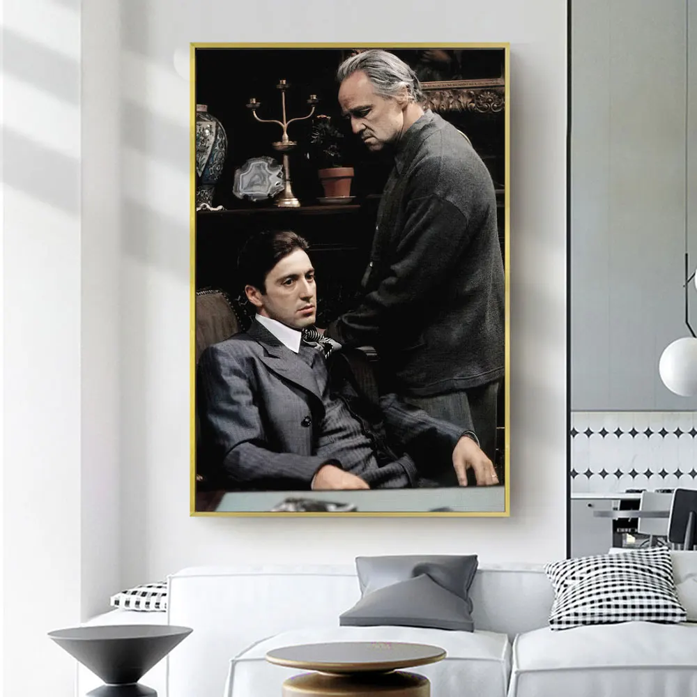 

Classical Godfather Movie Posters and Prints Art Canvas Wall Decorative Don Vito Corleone Michael Corleone Painting Room Decor