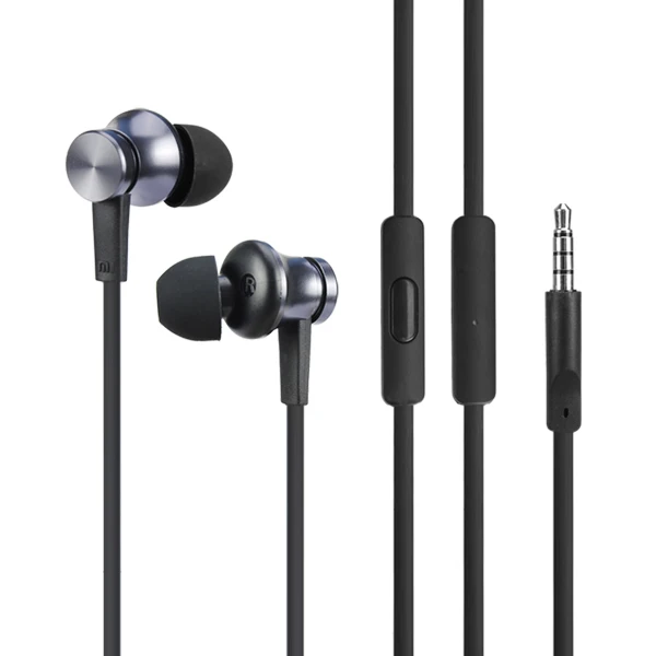 Black Xiaomi 3,5 мм наушник-вкладыш наушники 1,25 мм наушники с микрофоном для samsung Xiaomi huawei наушники гарнитура - Цвет: Black