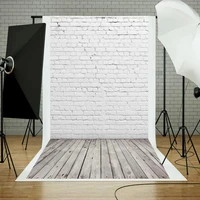 vinyl white brick wall wooden floor texture photo background photocall baby child portrait pet food photography backdrop prop