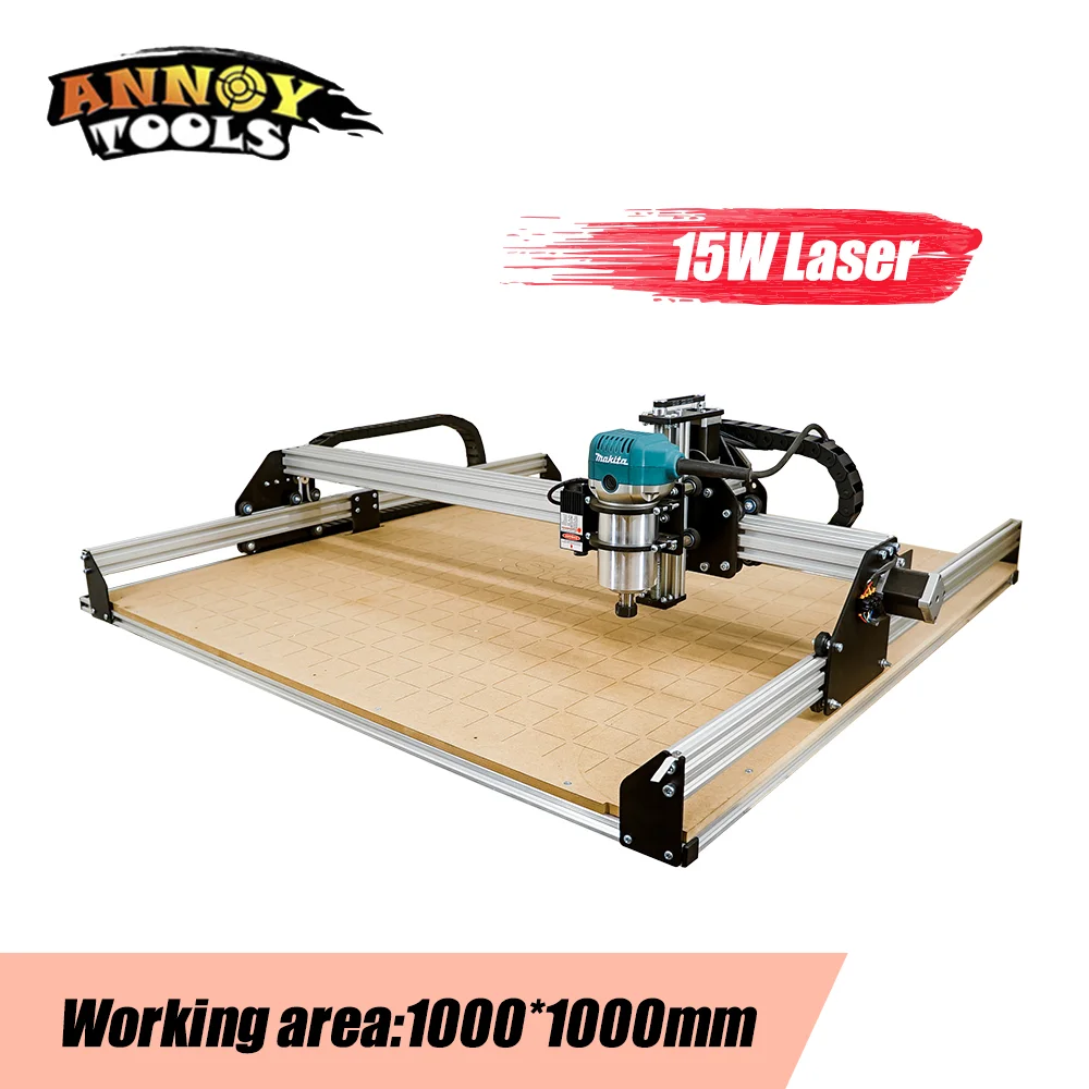 Фрезерный и гравировальный станок с ЧПУ рабочая зона 1500*1000 мм лазерным модулем 15