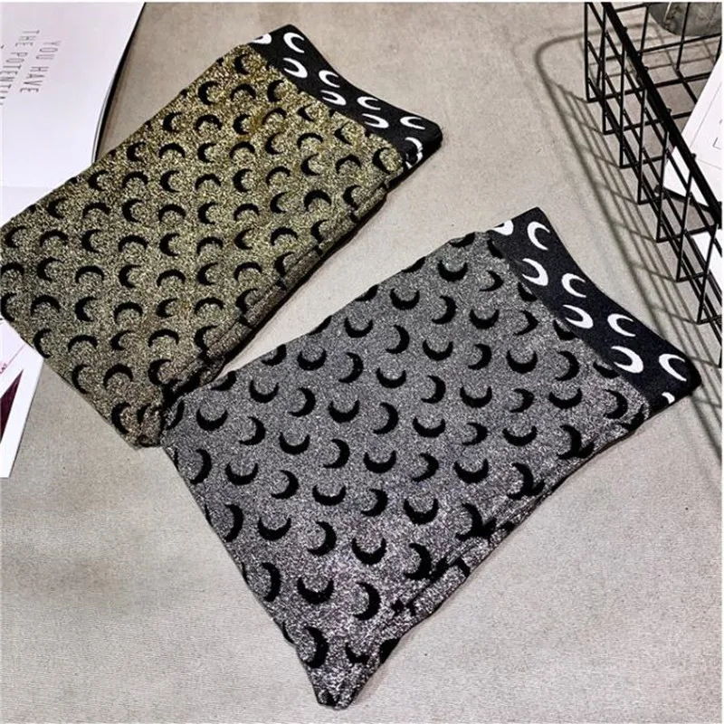 

Streetwear Pencil Pants Women Blingbling Shiny High Waist Stretch Ice Silk Print Moon Leggings Women Sweatpants Pantalon Femme