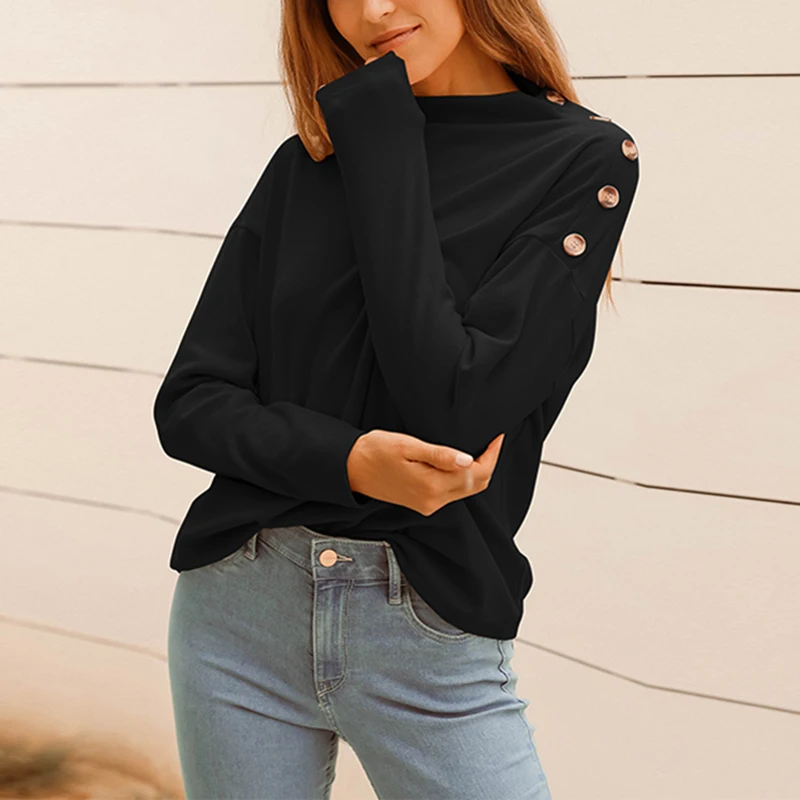 

Футболки женские топы с открытыми плечами легко сочетаются с хлопковой смесью свободный крой с открытыми плечами Топ для повседневной женс...