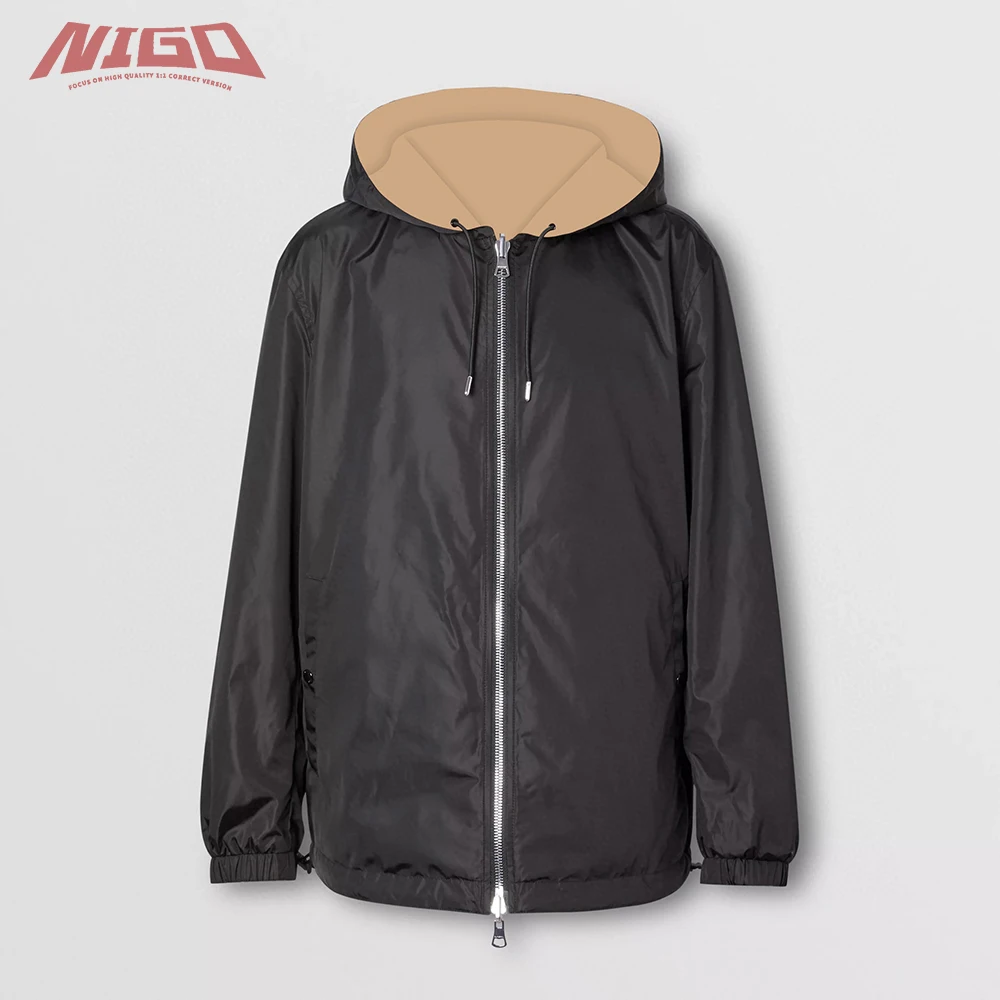 

NIGO 21ss BR Двусторонняя черная куртка на молнии пальто # nigo7767