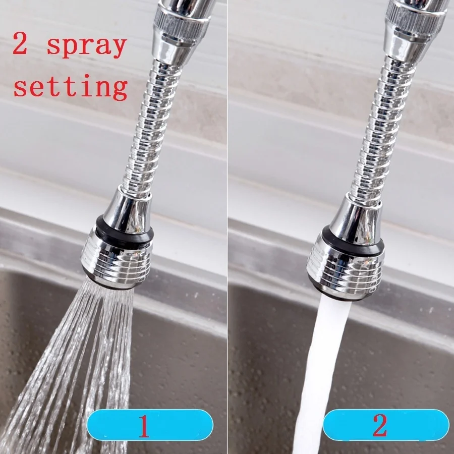 

2 Spray 1pc 360 Rotate Faucet Kitchen Faucet Aerator Water Diffuser Bubbler Water Saving Filter Shower Head Nozzle Tap Connector