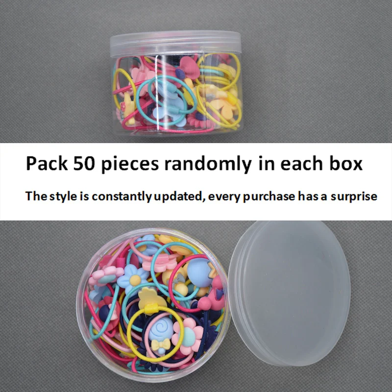 Новинка 2020 года 50 смешанных колец для волос с цветами девочек диадемы принцессы