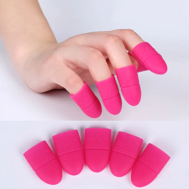5 шт. дизайн ногтей Замачивание колпачок клип эластичные силиконовые наконечники