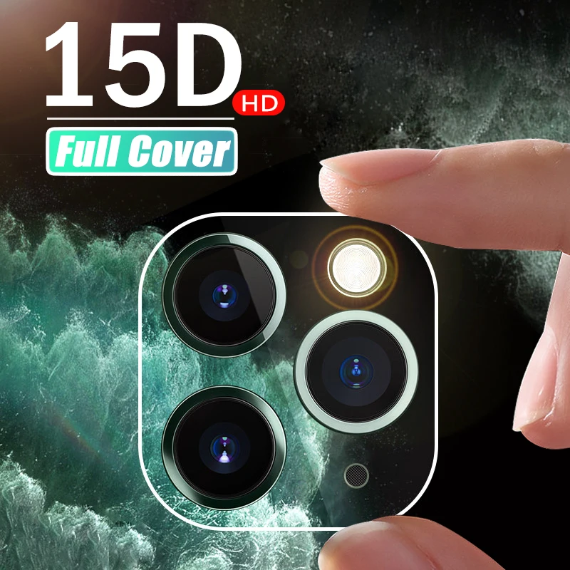 15D объектив камеры закаленное стекло для iPhone 11 Pro XS MAX Полное покрытие экрана протектор для iPhone XR X 7 8 Plus HD защитная пленка