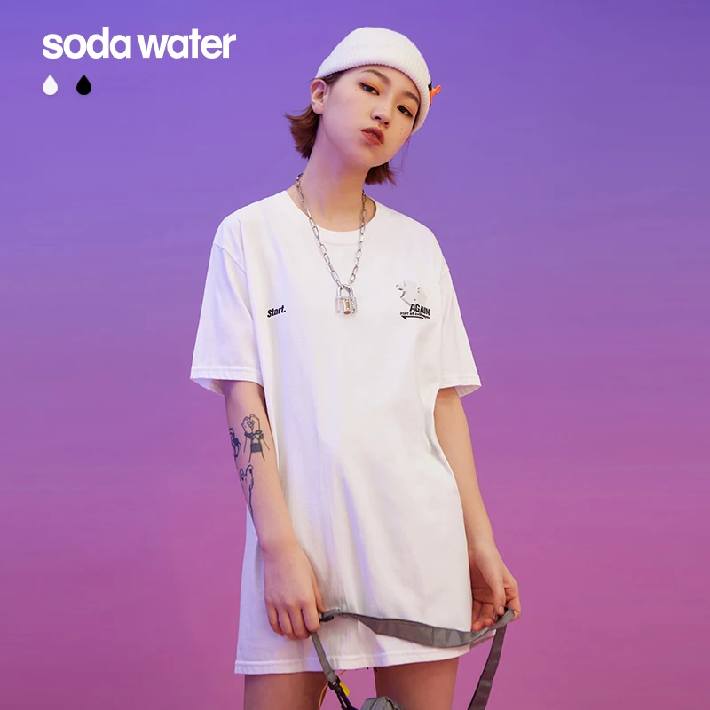 SODAWATER Girls 2020 модная футболка в стиле хип хоп Уличная женская Harajuku для девочек