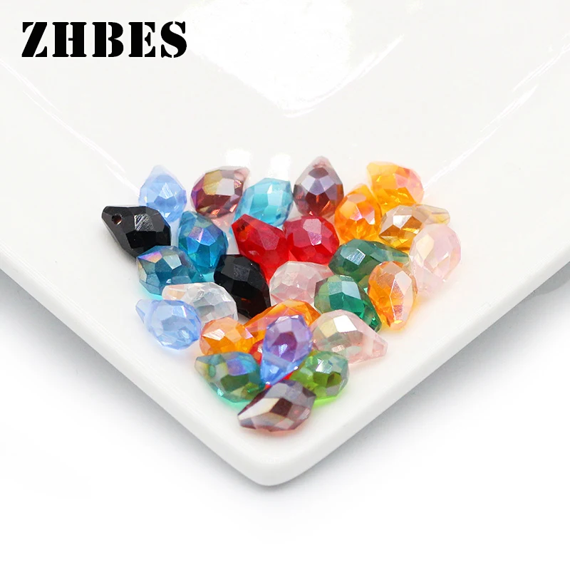 ZHBES 5x8 мм 50 шт AB Цвет в виде капли воды Форма Австрийские хрустальные бусины Spacer