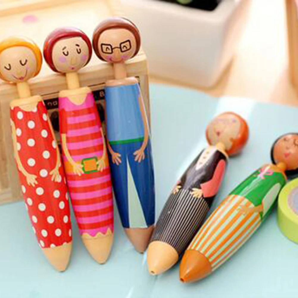 1 шт/5 шт случайный мультфильм девочка кукла Чернила Заполнены гелевая ручка для