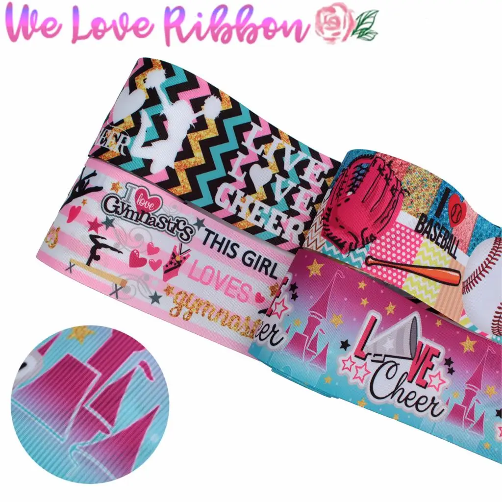 16 мм-75 мм спортивная серия любовь гимнастика Cheer бейсбольная печатная