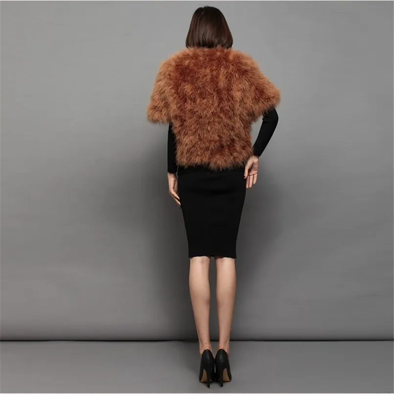 Милое меховое пальто из натурального страусиного пера модная Женская