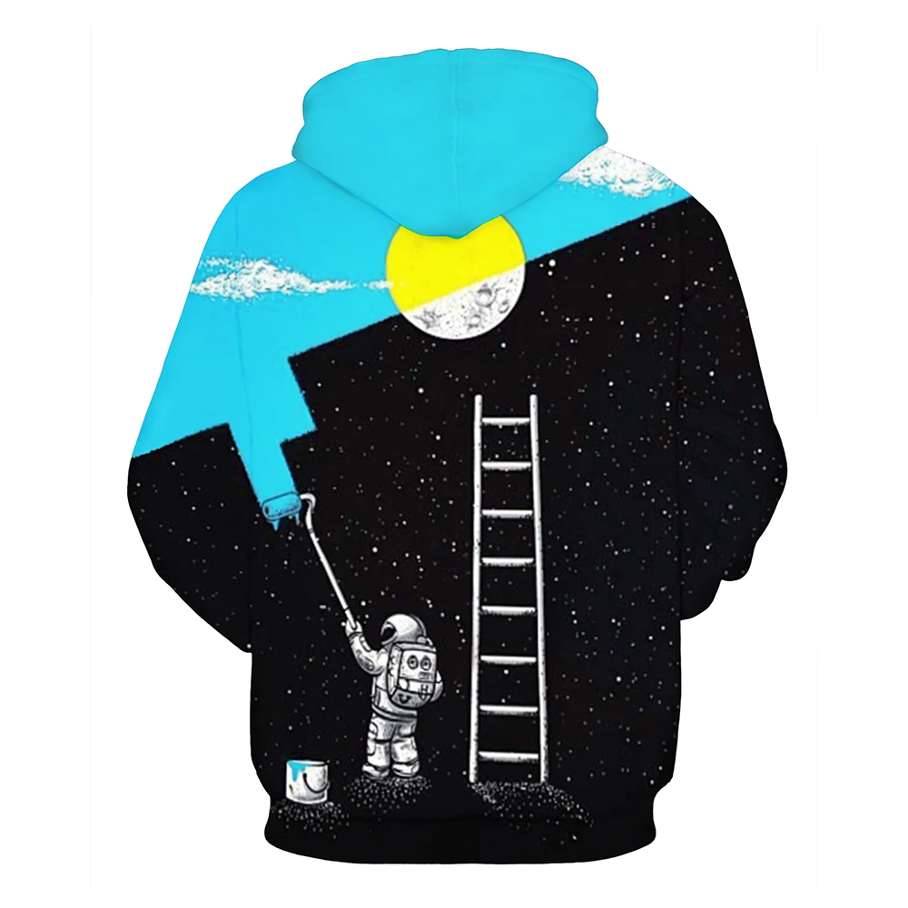 

Painter Starry Digital Print Pullover Hoodie Pocket Spring and Autumn Couple Long Sleeve Sweatshirt 2020 New